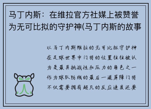 马丁内斯：在维拉官方社媒上被赞誉为无可比拟的守护神(马丁内斯的故事)